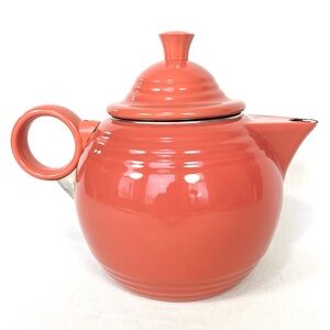 Vintage Fiesta Tea Kettle Persimmon Orange Copco Fiestaware Enamel Teapot